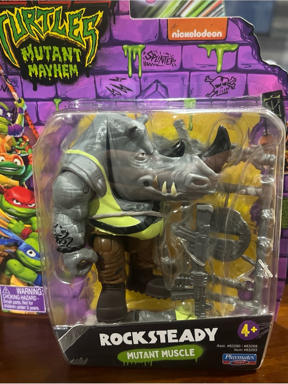 Nickelodeon Rocksteady Action Figure - Gray, Green & Brown